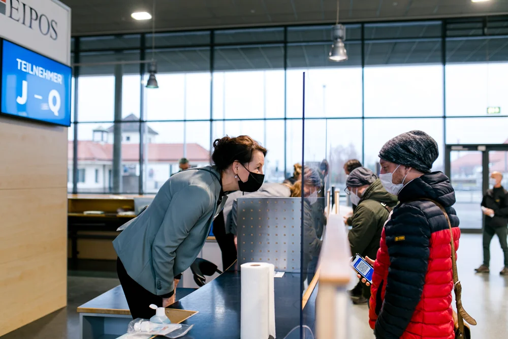 EIPOS Sachverständigentage Brandschutz 2021 - Interaktion an der Teilnehmeranmeldung